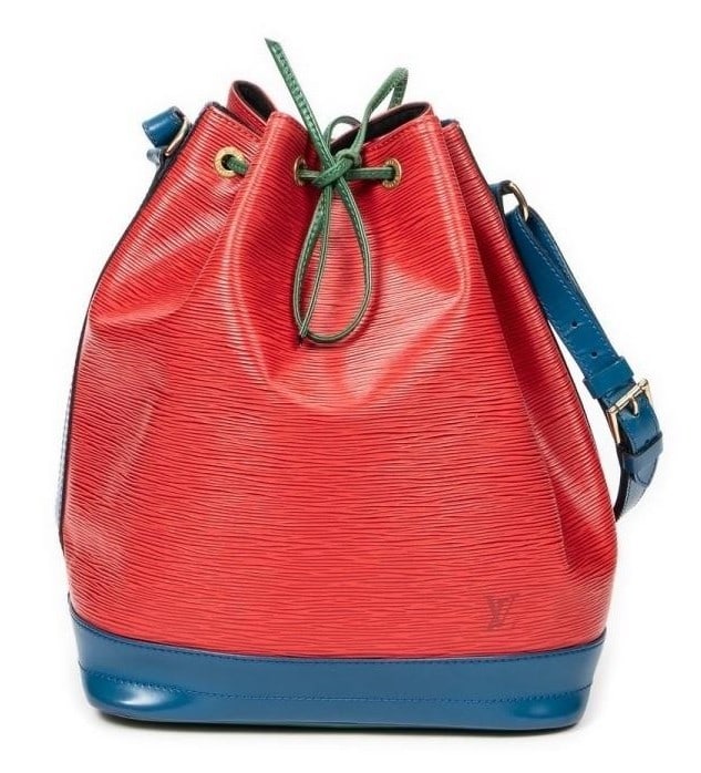 LOUIS VUITTON NOE TRICOLOR GM EPI HANDBAG: Louis Vuitton Noe Tricolor GM Epi * COLOR: Red/Blue/Green * PRODUCTION CODE: AR0954(May 1994) * INCLUDED: None 27*34*16cm * CONDITION: A * (3cm = 1inch approximately) * Luxury bags are kept offsite fo