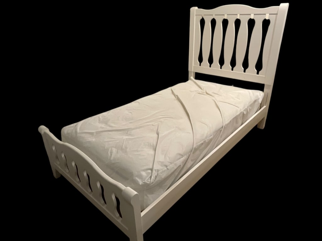 COASTAL WHITE TWIN BED FRAME (1 of 6)