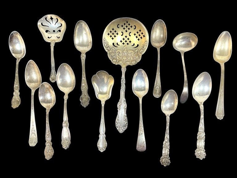 STERLING SILVER SPOONS & UTENSILS 330G (1 of 7)