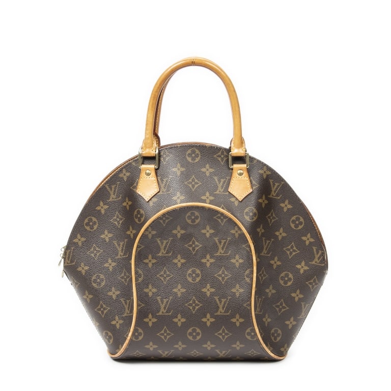 LOUIS VUITTON ELLIPSE GM BROWN MONOGRAM HANDBAG: *For ALTERNATIVE SHIPPING QUOTES, please visit www.dejavuauctionshipping.com* Louis Vuitton Ellipse GM Brown Monogram Canvas Golden Brass * COLOR: Brown * PRODUCTION CODE: AS0978 (Jul 1998) * INCLUDED