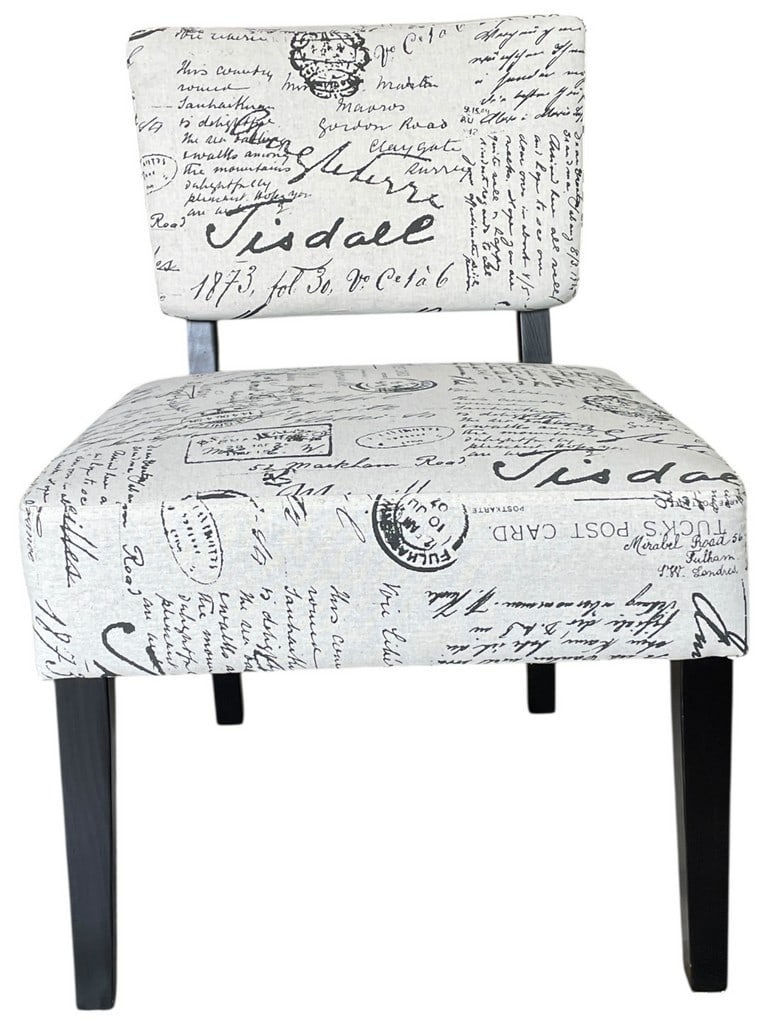 SCRIPT PATTERN UPHOLSTERED ACCENT CHAIR - 2