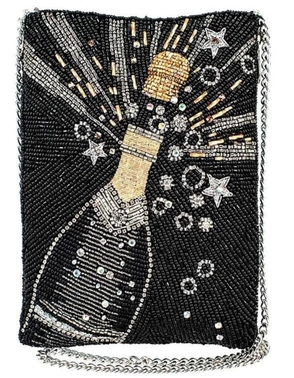 NEW MARY FRANCES BUBBLY MINI CROSSBODY HANDBAG: NEW MARY FRANCES BUBBLY MINI CROSSBODY HANDBAGTHIS MINI BAG HAS IT ALL! THE CLASSIC HAND-BEADED CHAMPAGNE DESIGN IS PERFECT FOR ANY SIZE CELEBRATION OR GIRLS NIGHT OUT. SLIDE YOUR PHONE IN THE TOP