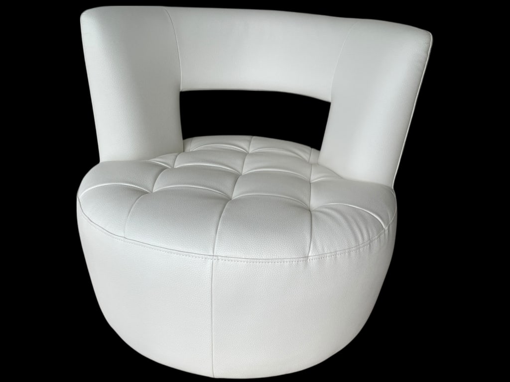 CARLO PERAZZI SWIVELING LEATHER LOUNGE CHAIR (1 of 6)