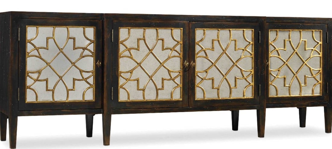 HOOKER SANCTUARY 4 DOOR MIRRORED CONSOLE 105" (1 of 3)