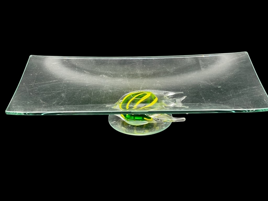 PRIMA DONNA ART GLASS CENTERPIECE PLATTER 15" (1 of 8)