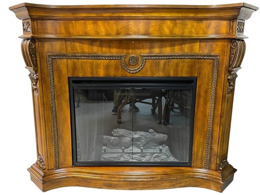 TRADITIONAL STYLE ELECTRIC FAUX FIREPLACE MANTEL (1 of 8)
