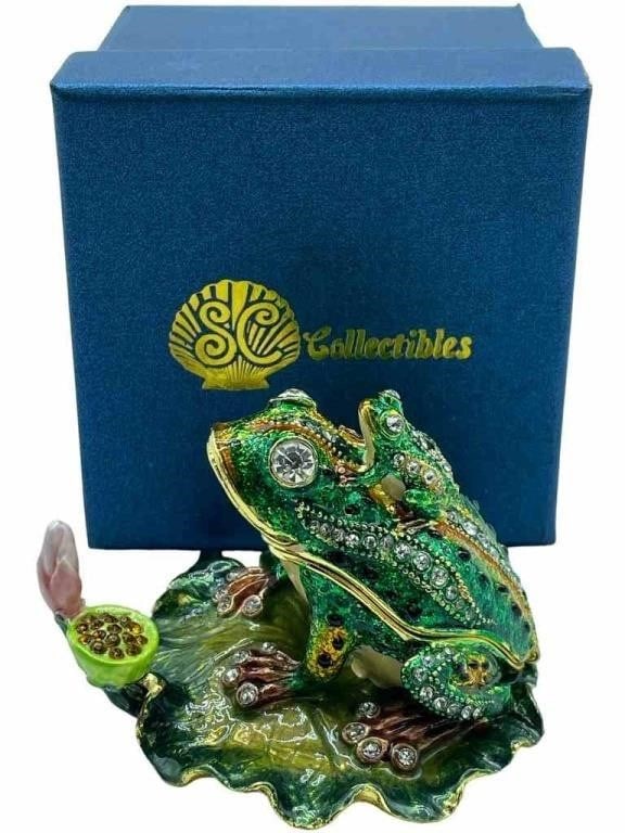 JAY STRONGWATER STYLE FROG & BABY TRINKET BOX JEWL (1 of 5)