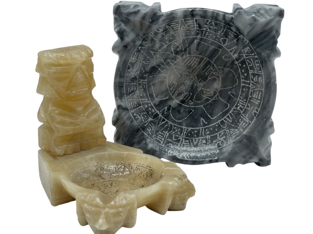 VINTAGE STONE AZTEC INCENSE HOLDER & CATCH ALL (1 of 8)