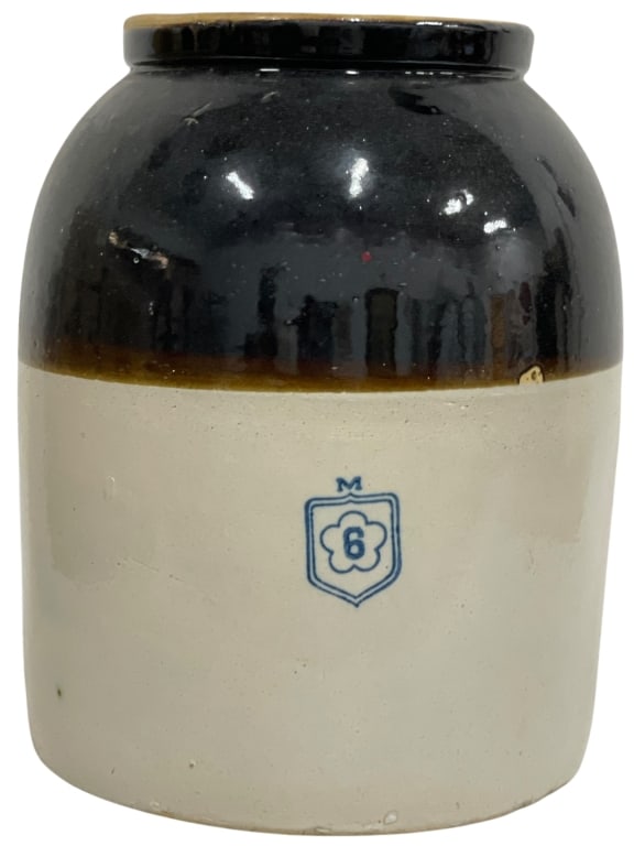 ANTIQUE 2 GALLON STONEWARE PRESERVE JAR 16" (1 of 5)