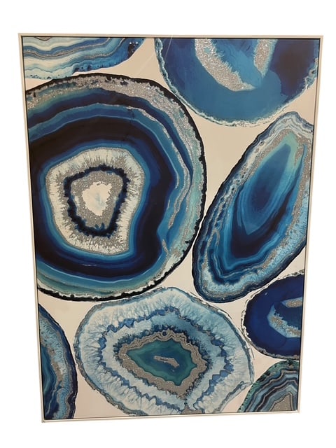 56" ABSTRACT "AGATE STUDIES" MARMONT HILL FRAMED: *For ALTERNATIVE SHIPPING QUOTES or local PICKUP details, please visit www.dejavuauctionshipping.com* - IMPRESSIVE size of this gorgeous piece of art - Measures 40" x 56" including the thin line frame