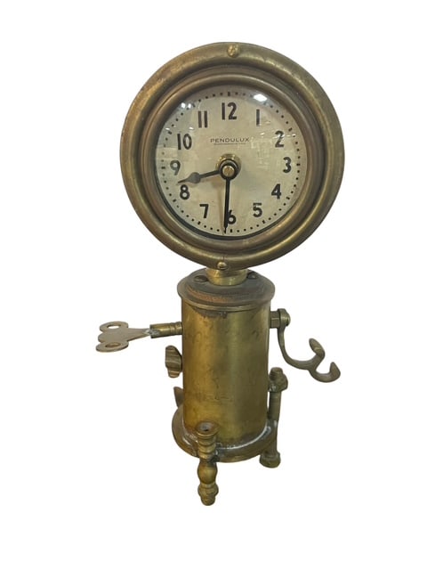 PENDOLUX ANTIQUE BRASS STANDING CLOCK MODERNIZED (1 of 8)