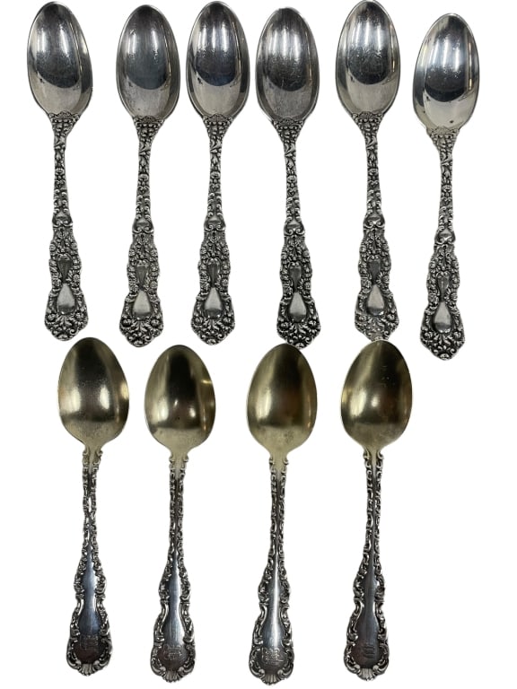 ROGERS STYLE STERLING SILVER DEMITASSE SPOONS 100G (1 of 8)