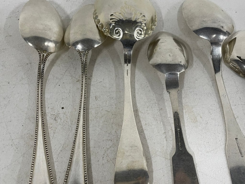 ASSORTED STERLING SILVER SERVING SPOONS 470G - 5