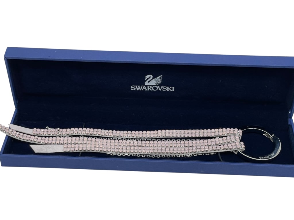 SWAROVSKI PINK TASSEL KEYRING PURSE CHARM NIB (1 of 7)