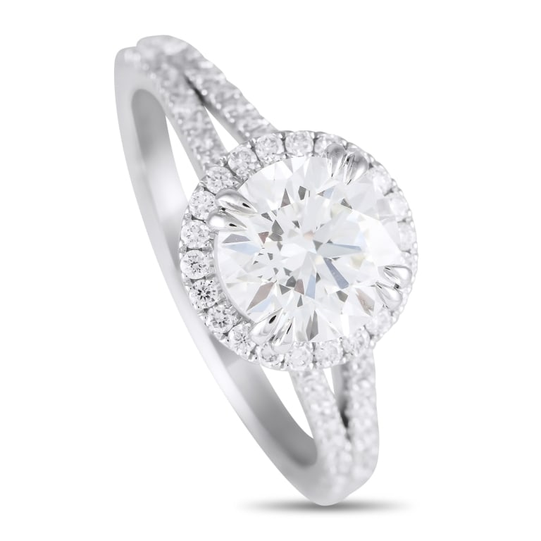 14K WHITE GOLD 2.01CT LAB GROWN DIAMOND RING 7: *Note SPECIAL SHIPPING on Luxury Jewelry BELOW* This radiant ring is stunning in its simplicity. A sparkling 1.53 carat Lab Grown Diamond center stone serves as a stunning focal point, while additiona