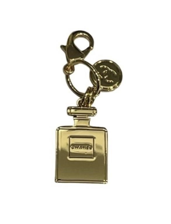 CHANEL NO 5 GOLD BOTTLE CHARM PENDANT KEY RING CC (1 of 6)