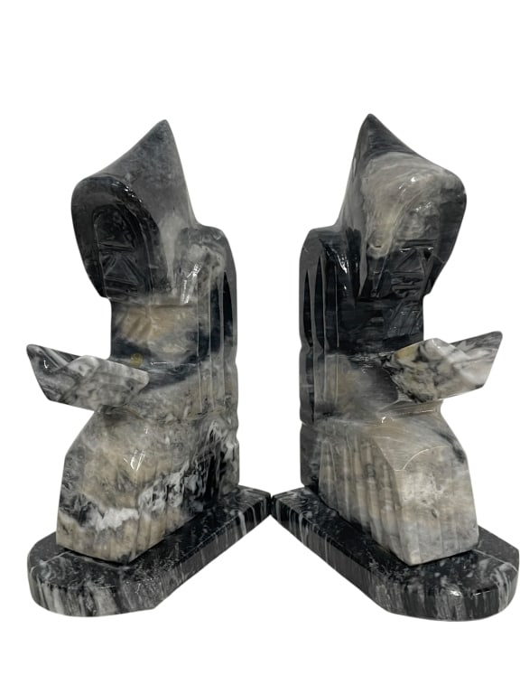 ART DECO STYLE MARBLE FIGURAL BOOKENDS (1 of 7)