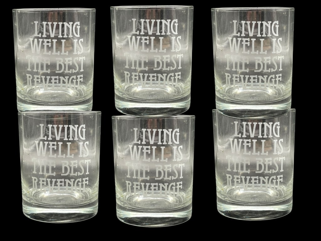 6 LIVING WELL IS THE BEST REVENGE ROCKS GLASSES (1 of 7)