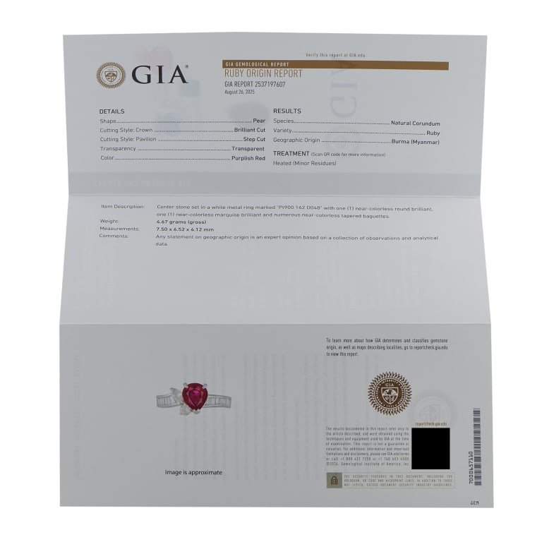 PLATINUM 0.48CT DIAMOND RUBY RING 5.5 - 6