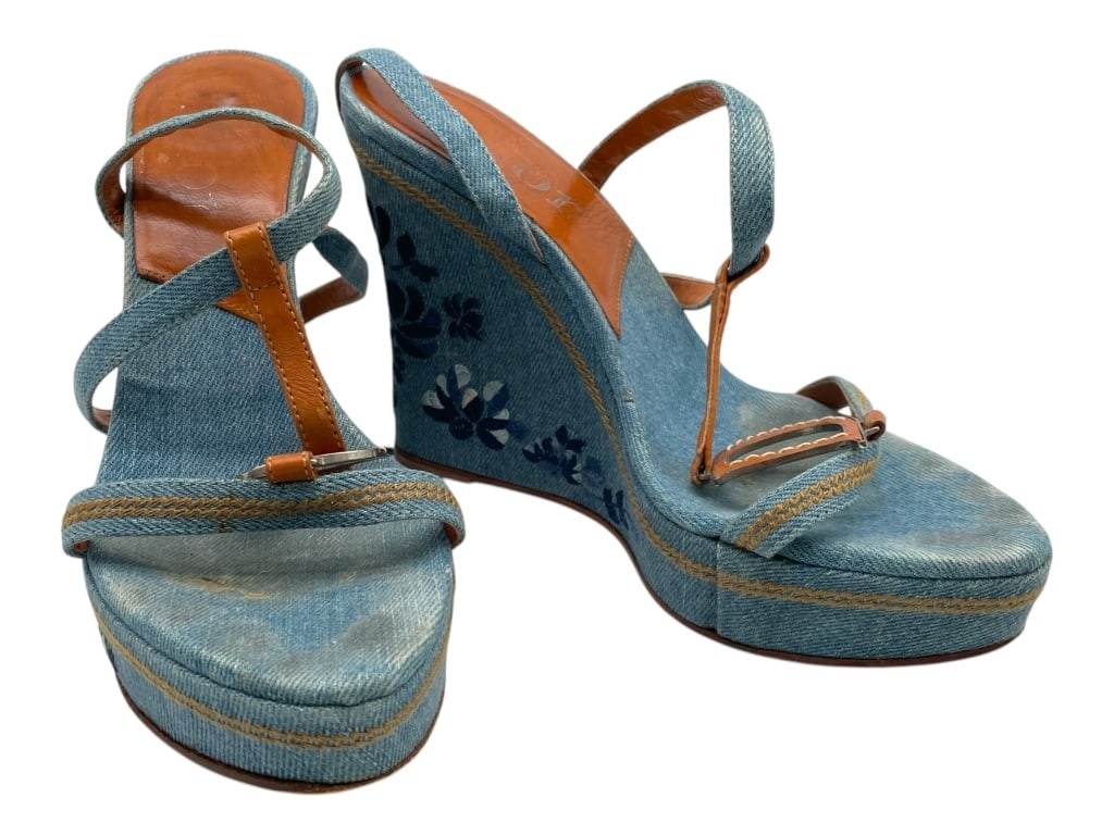 DIOR WOMEN'S BLUE DENIM ESPADRILLES SZ 38 (1 of 6)
