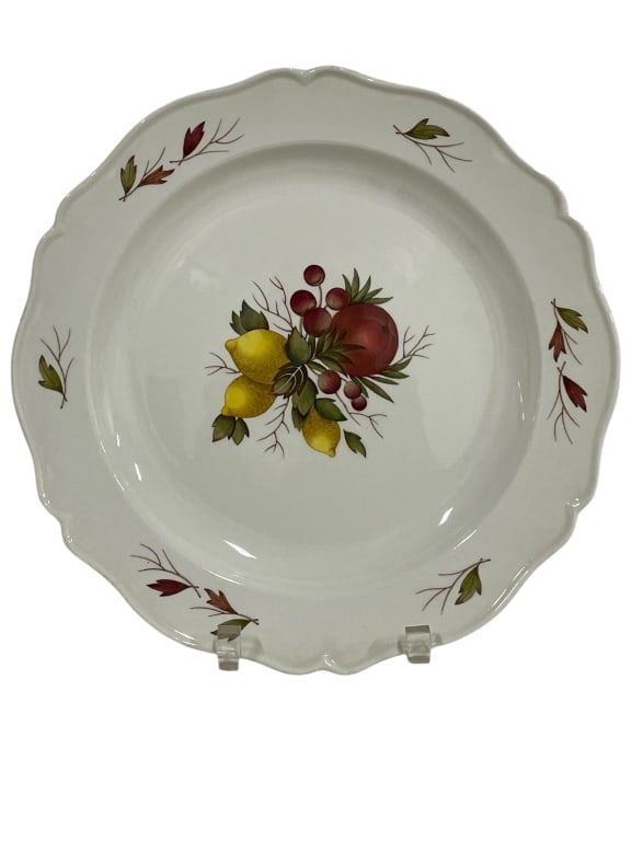 WEDGWOOD EDME FRUIT DECORATED SERVING DISH 12.5": *for alternative shipping options please go to www.dejavuauctionshipping.com-WEDGWOOD EDME FRUIT DECORATED SERVING DISH12.5"-Classic Wedgwood Edme Lane serving dish measuring approximately 12.5" in