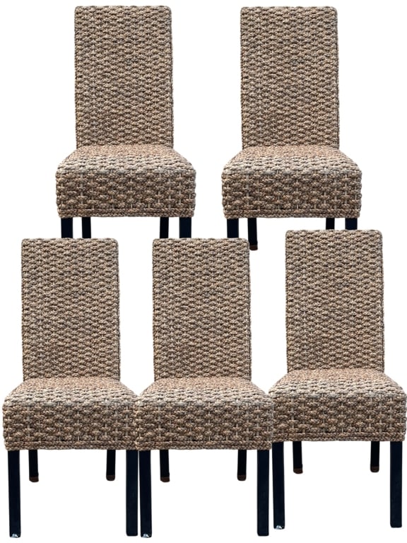 5 WOVEN SEAGRASS DINING CHAIRS 42" (1 of 8)