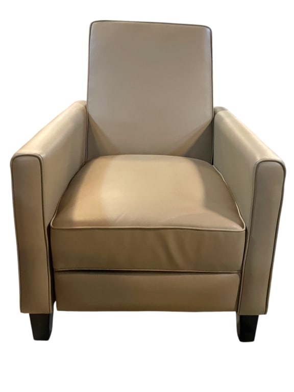 TAUPE LEATHER RECLINING ARMCHAIR (1 of 6)