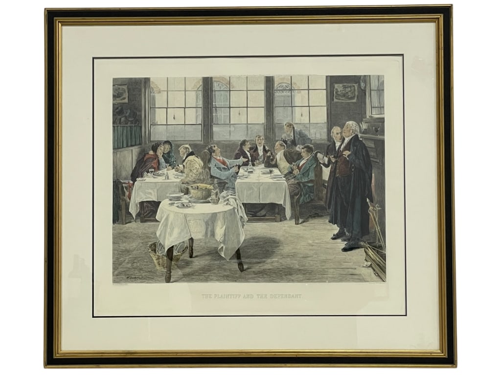 THE PLAINTIFF & THE DEFENDANT COURTROOM PRINT: .