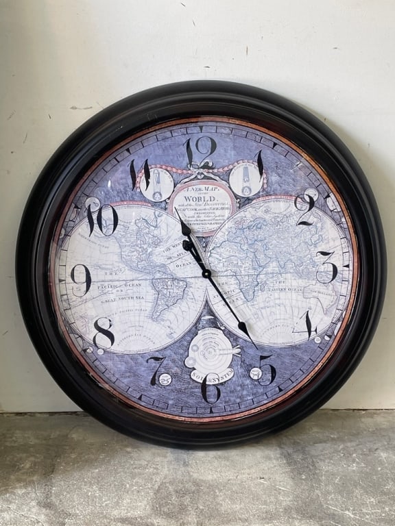 OVERSIZED WORLD MAP WALL CLOCK 35" - 3