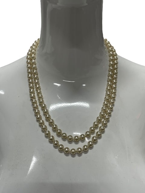 ANTIQUE DOUBLE STRANDED FAUX PEARLS VINTAGE CLASP (1 of 7)