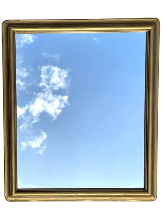 RECTANGULAR GILT FRAMED WALL MIRROR 27" (1 of 2)