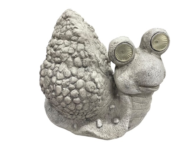 SOFT CONCRETE BRIGHT LED EYED GARDEN SNAIL STATUE (1 of 9)