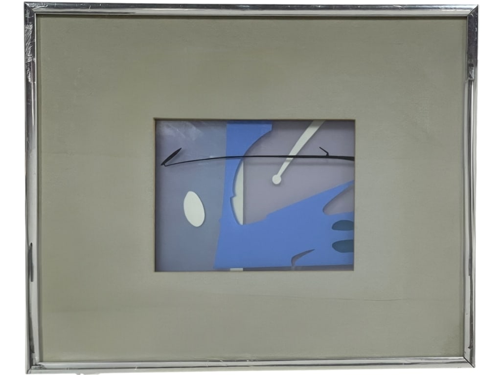 MULTI-LAYER MODERNIST SHADOWBOX ART 21": *for alternative shipping options please go to www.dejavuauctionshipping.com -MULTI-LAYER MODERNIST SHADOWBOX ART 21" X 17" APPROX -Striking multi-layer modernist wall artwork t, presented in a chrome