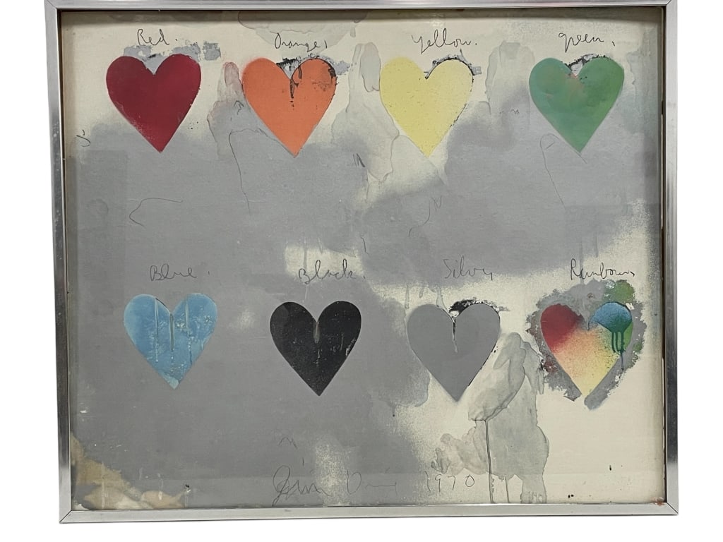 JIM DINE 8 HEARTS LITHOGRAPH PRINT 30" (1 of 6)
