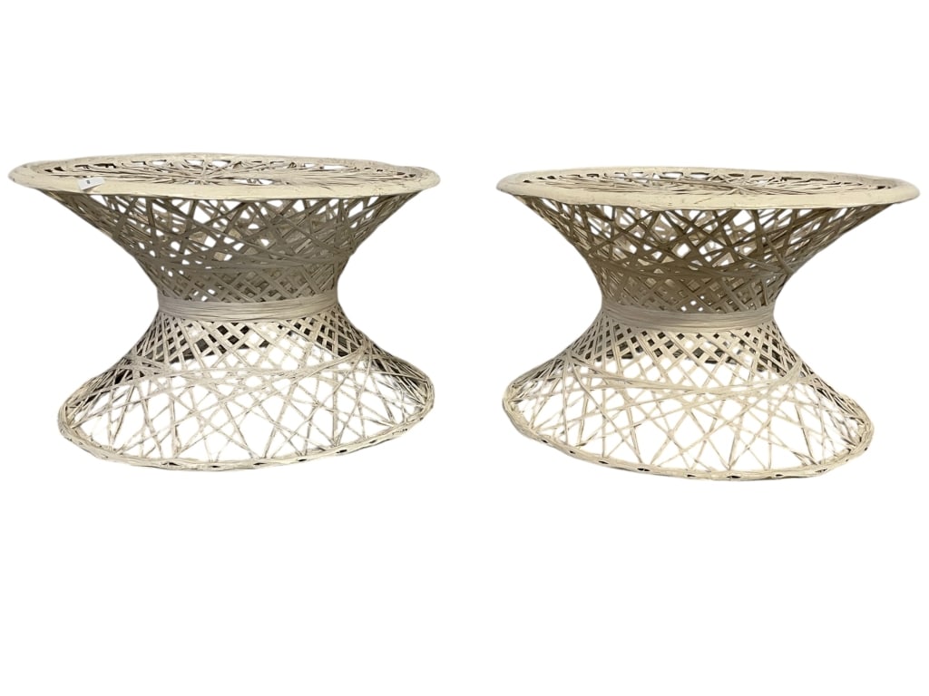 PAIR OF RUSSELL WOODARD STYLE OUTDOOR STOOLS (1 of 8)