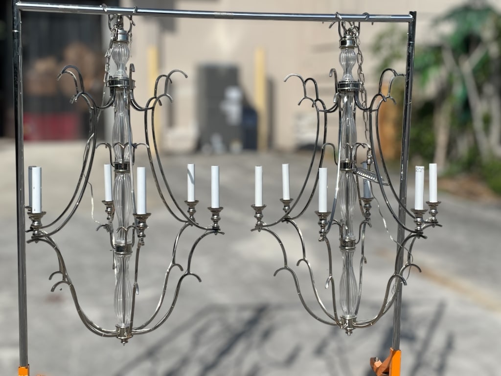 MASSIVE CRYSTAL CHANDELIERS W TEARDROP CRYSTALS 49 (1 of 12)