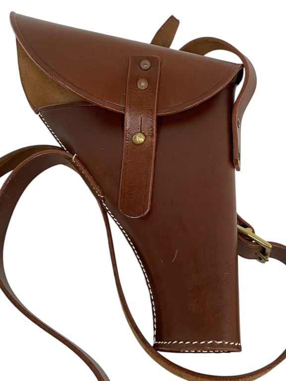 BRITISH WWI & WWII STYLE PISTOL LEATHER HOLSTER (1 of 7)