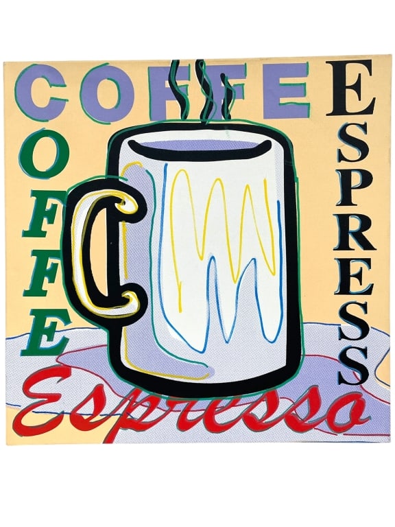 STEVE KAUFMAN COFFEE ESPRESSO POP ART CANVAS 20" (1 of 5)