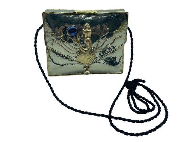 RARE MARY FRANCES MIXED MEDIA MERMAID METAL PURSE (1 of 16)