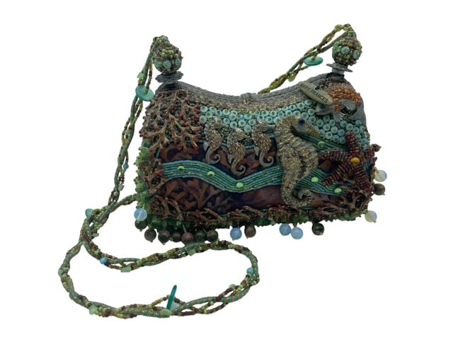 VINTAGE MARY FRANCES EMBELLISHED SEA LIFE PURSE 8" (1 of 10)