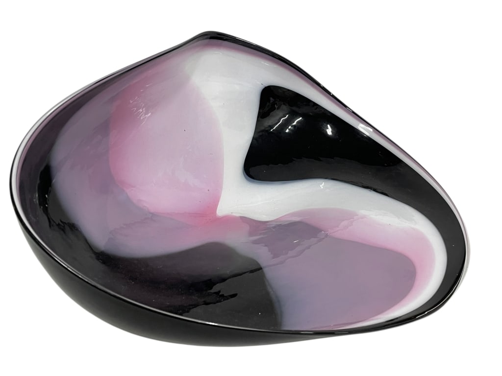 MURANO STYLE ART GLASS SCULPTURAL BOWL 23" (1 of 6)