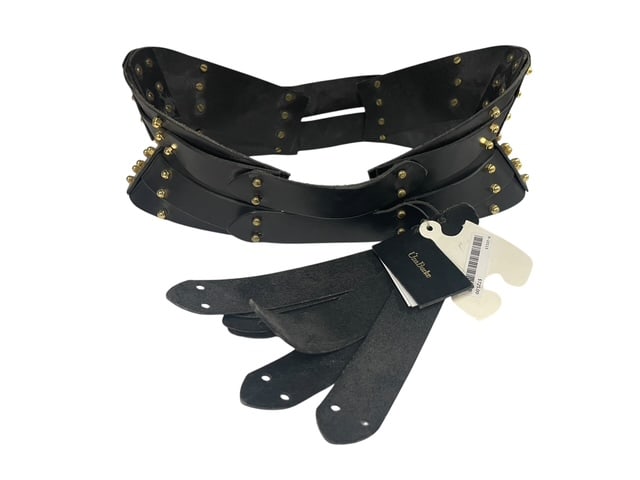 BLACK LEATHER PIRATE CORSET HOURGLASS BELT $725 (1 of 8)