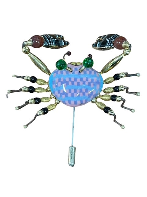 JEWELRY 10 ARTISAN CRAB FIGURAL BROOCH JEWELRY PIN (1 of 9)