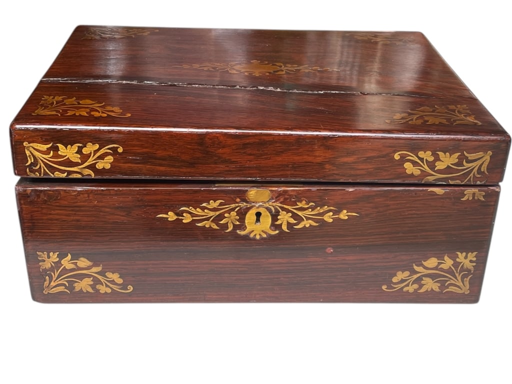 19TH CENTURY MARQUETRY INLAID WRITING LAP DESK (1 of 3)