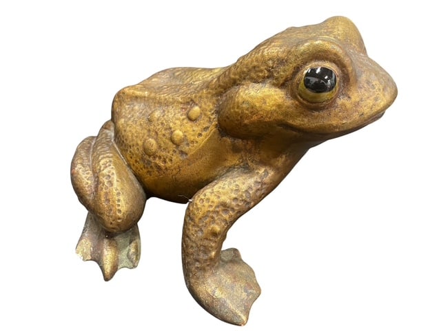 FRIENDLY HAPPY BULLFROG FROG STATUE LARGE SIZE 8" (1 of 10)