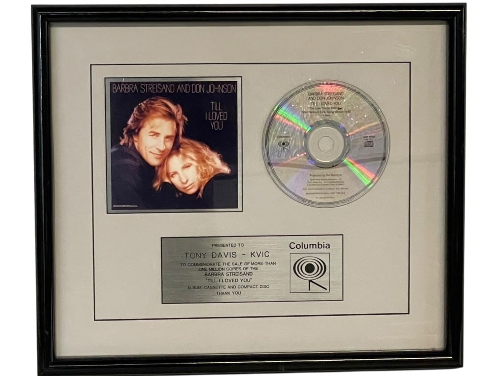 B. STREISAND & DON JOHNSON RECORD SALES AWARD 16" (1 of 6)