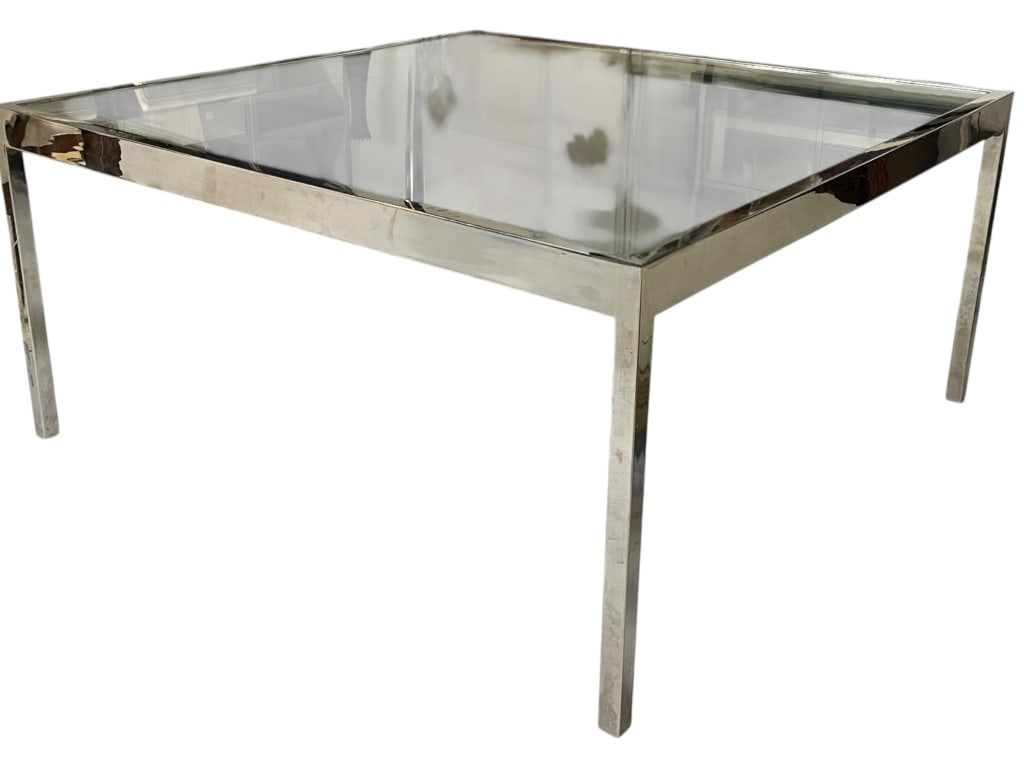 MID MOD CHROME & GLASS DINING GATHERING TABLE 60" (1 of 9)