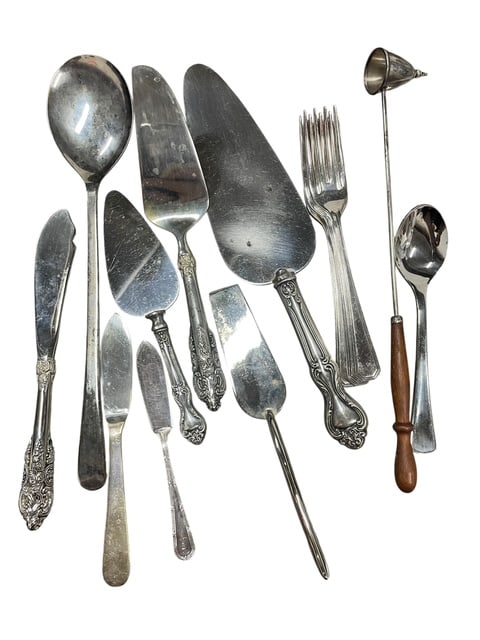 BAROQUE BY GODINGER SILVERPLATE SERVING FLATWARE + - 8