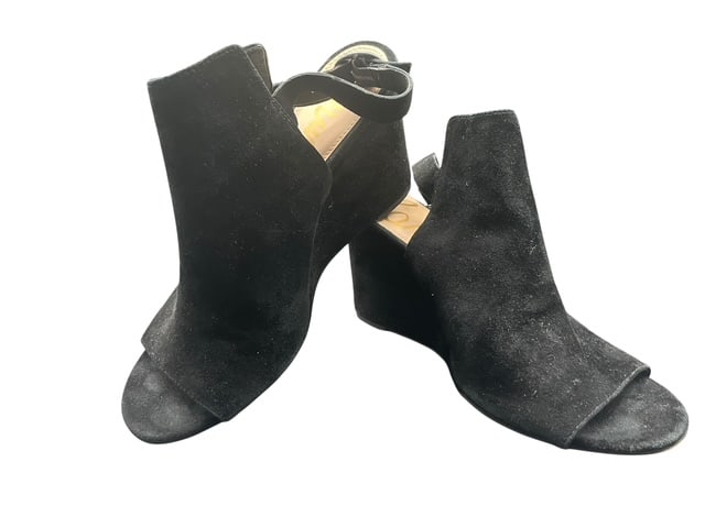 SAM EDELMAN BLACK SUEDE OPEN-TOE SANDALS SZ 10 (1 of 10)