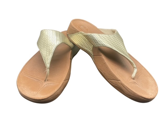 FITFLOP METALLIC GOLD THONG SANDALS SIZE 10 (1 of 8)